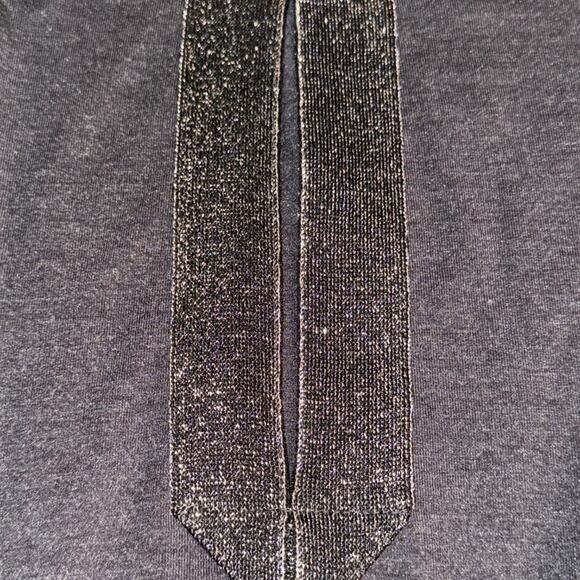 J. Jill tunic sweater gray with sparkly beaded slit neckline long sleeve Sz S - Picture 5 of 7
